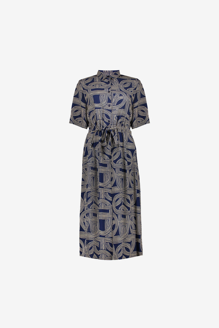 Geisha jurk met print en split