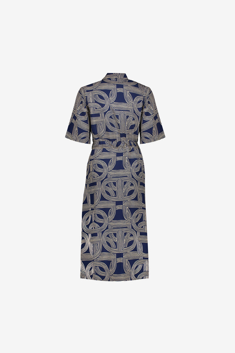 Geisha jurk met print en split