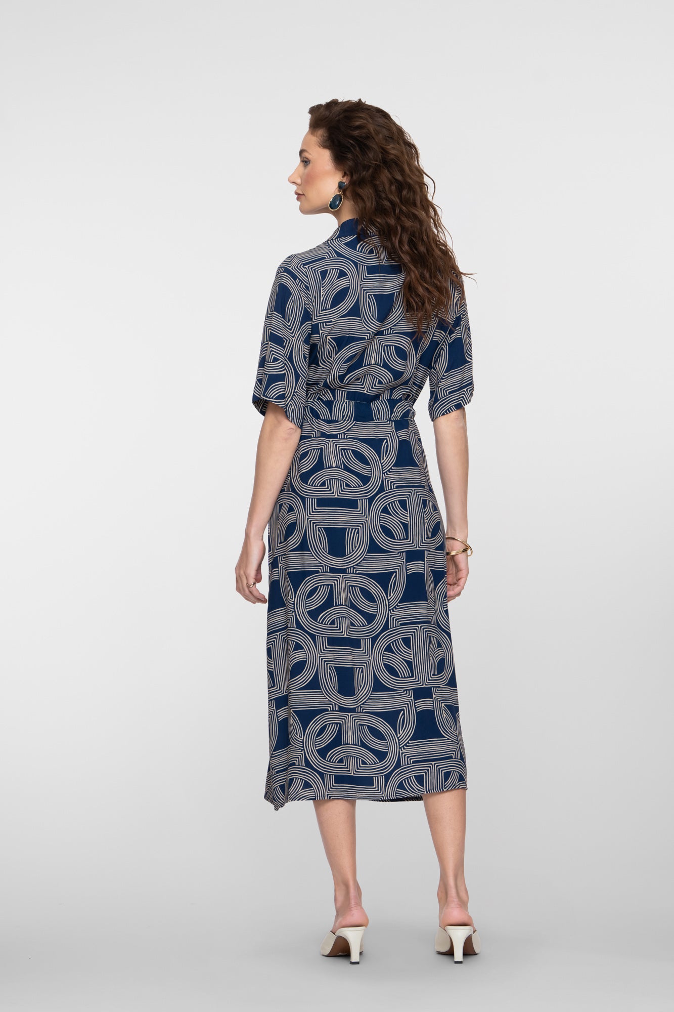 Geisha jurk met print en split
