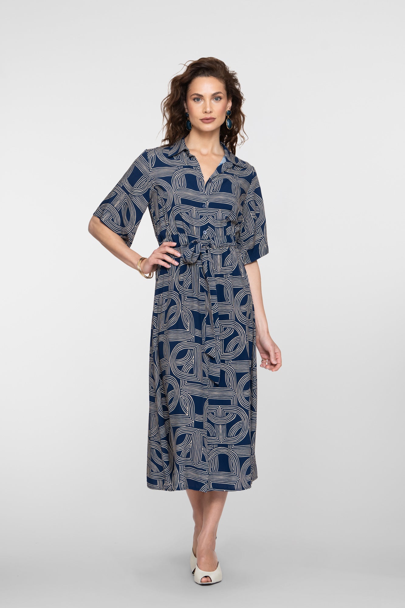 Geisha jurk met print en split