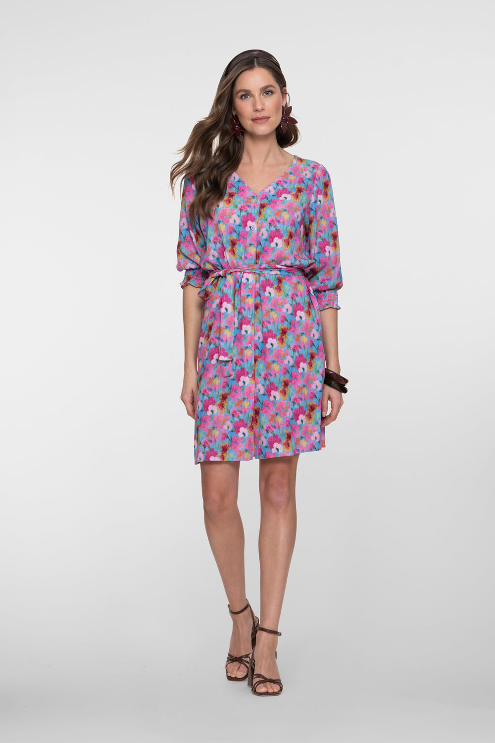 Geisha jurk met kleurrijke bloemenprint