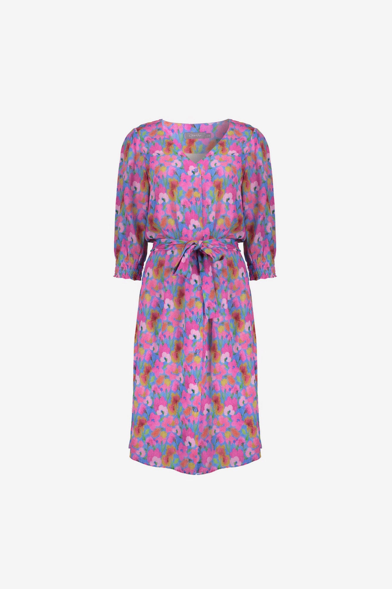 Geisha jurk met kleurrijke bloemenprint
