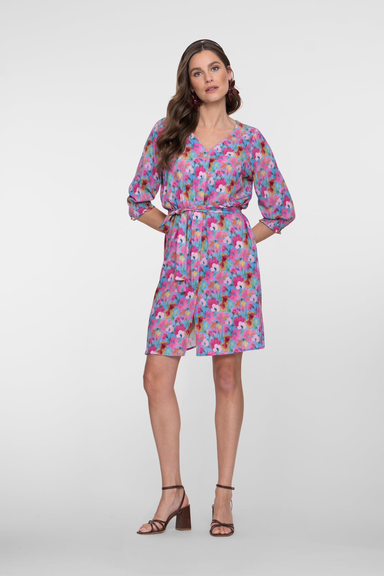 Geisha jurk met kleurrijke bloemenprint