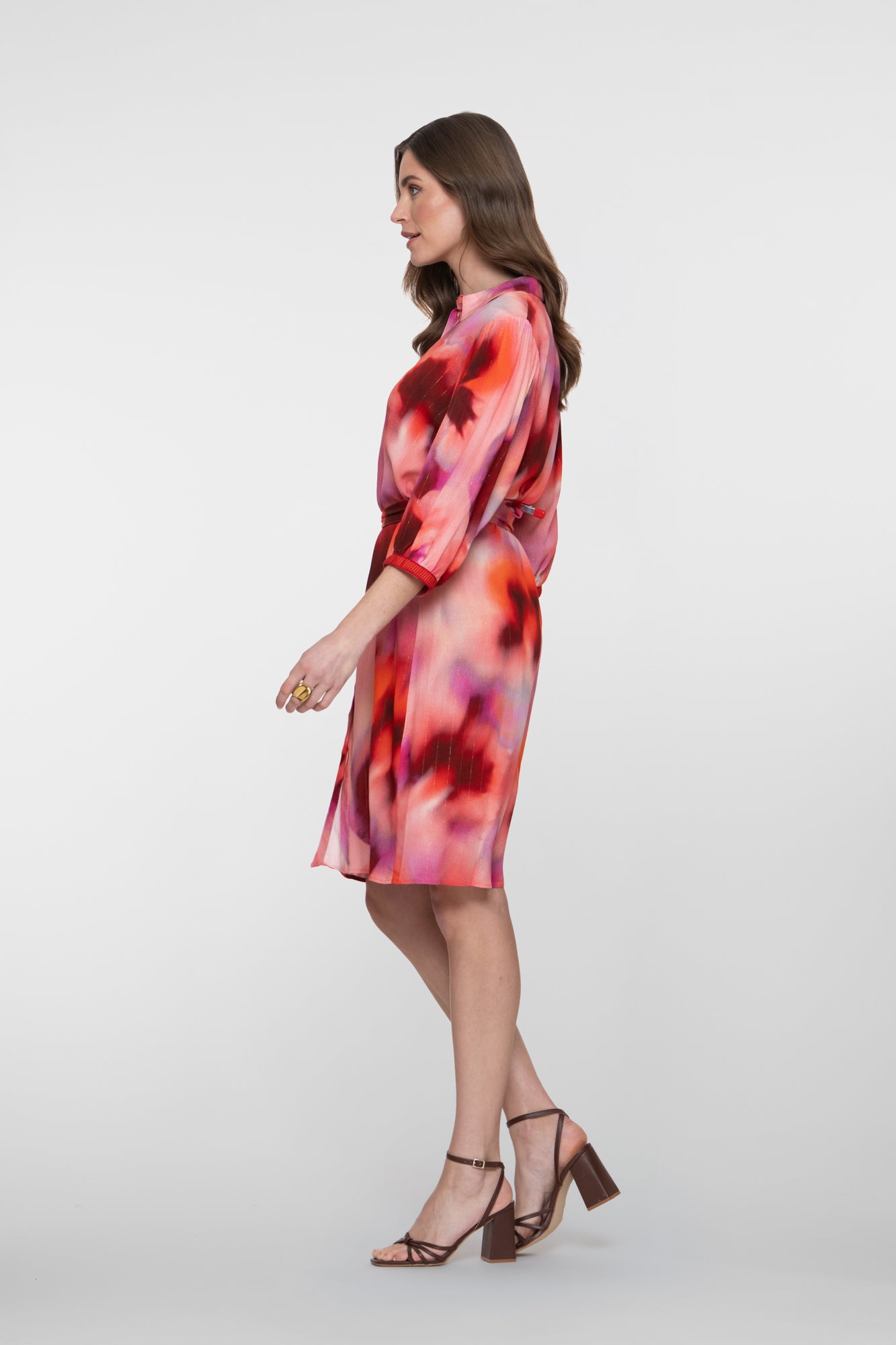 Geisha jurk met aquarelprint