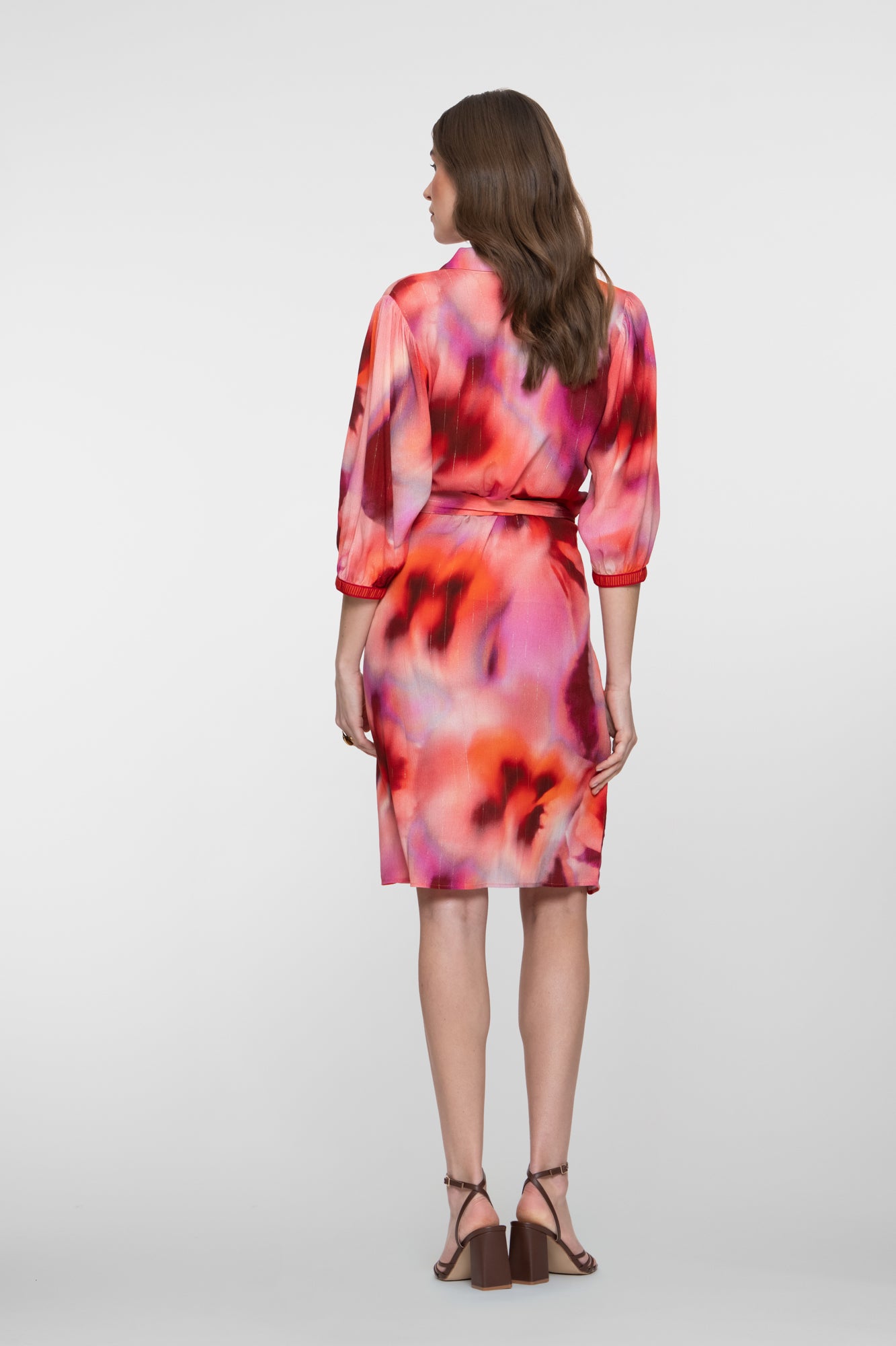 Geisha jurk met aquarelprint