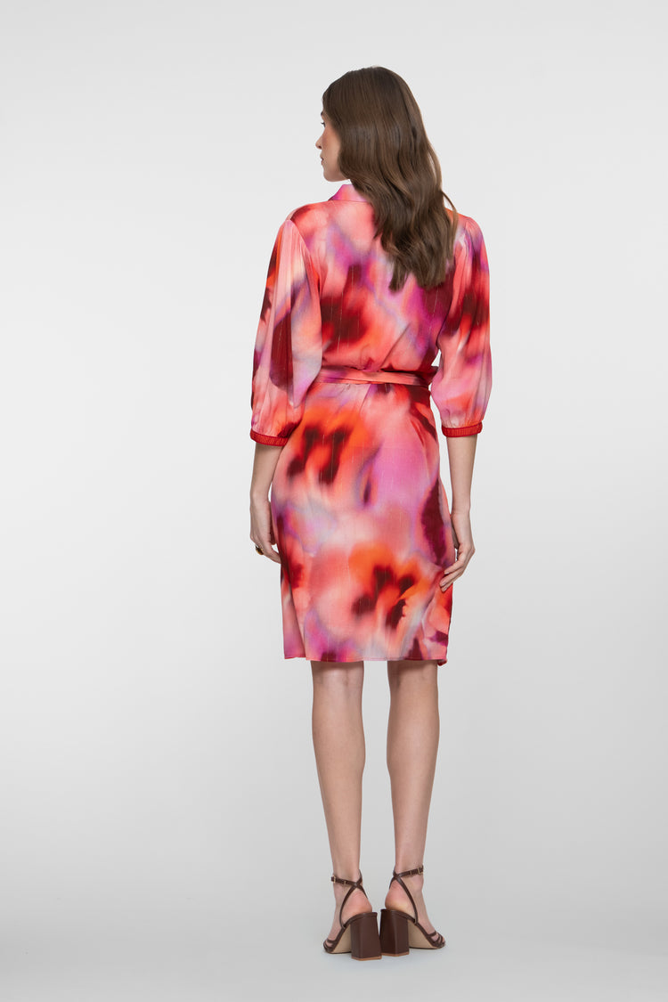 Geisha jurk met aquarelprint