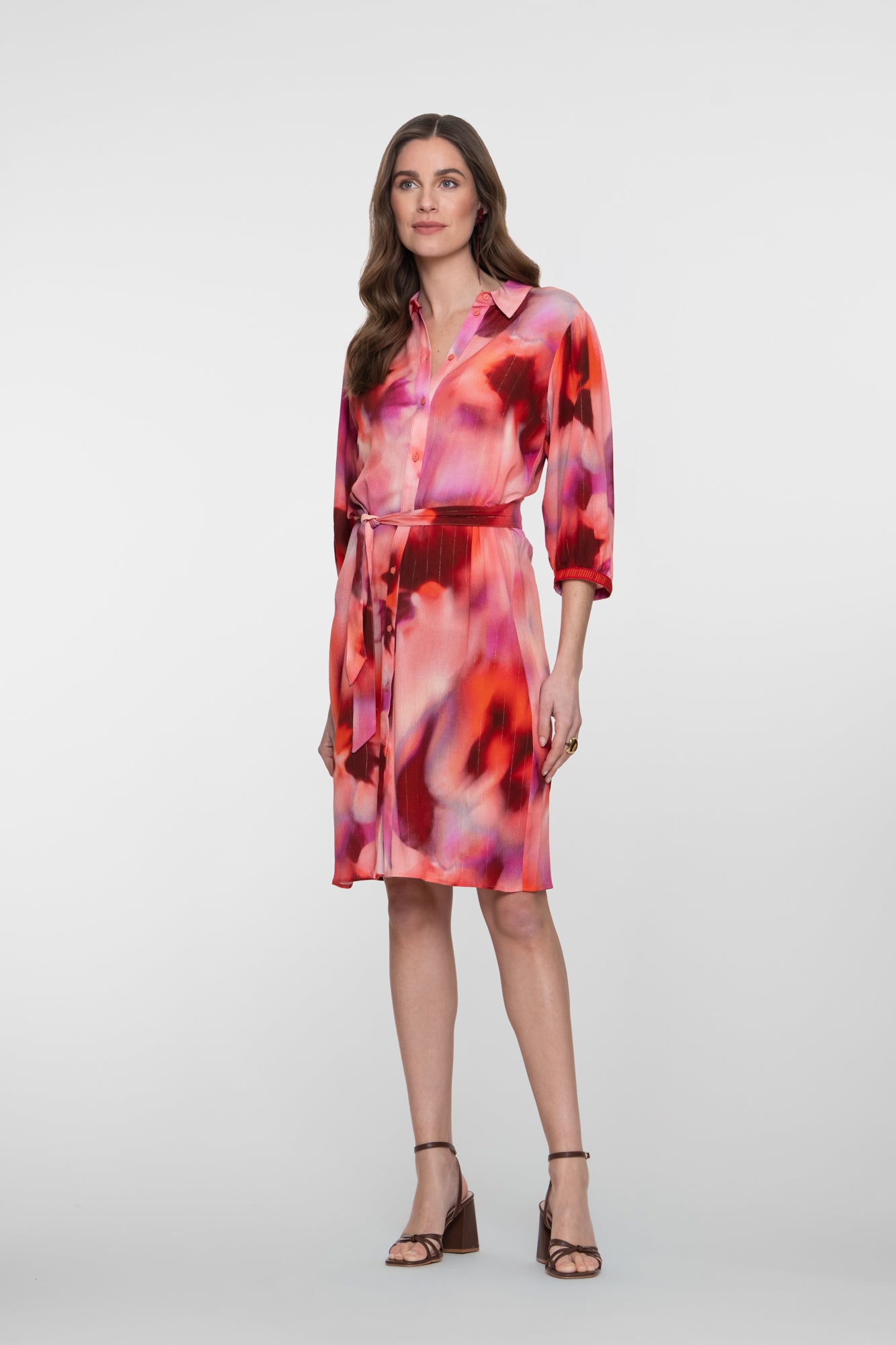 Geisha jurk met aquarelprint