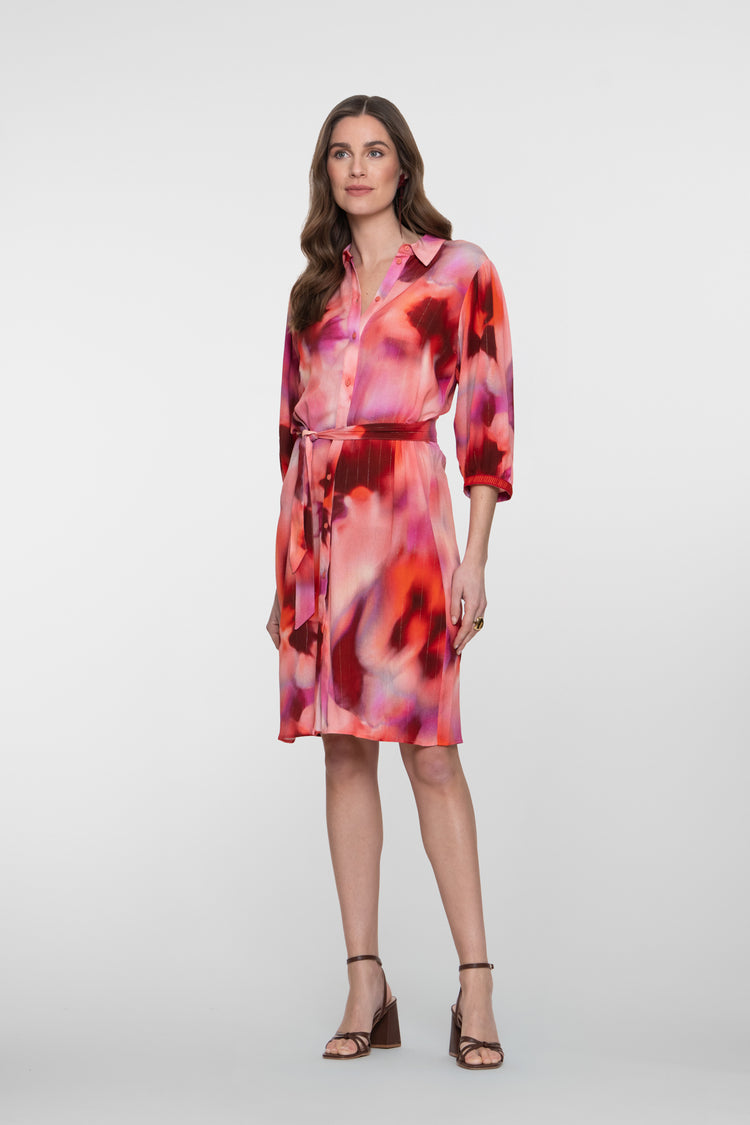 Geisha jurk met aquarelprint