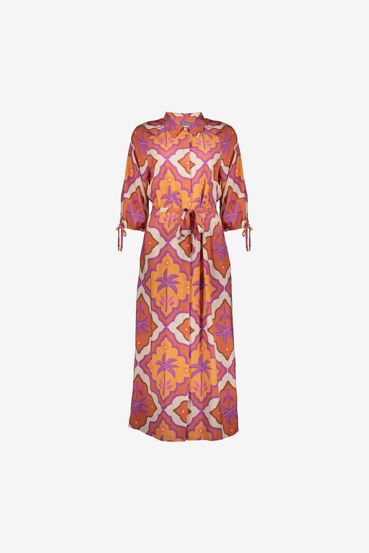 Geisha midi-jurk met tropische print