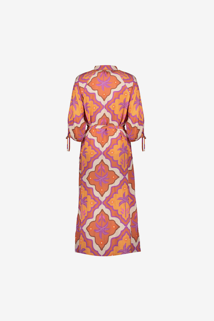 Geisha midi-jurk met tropische print