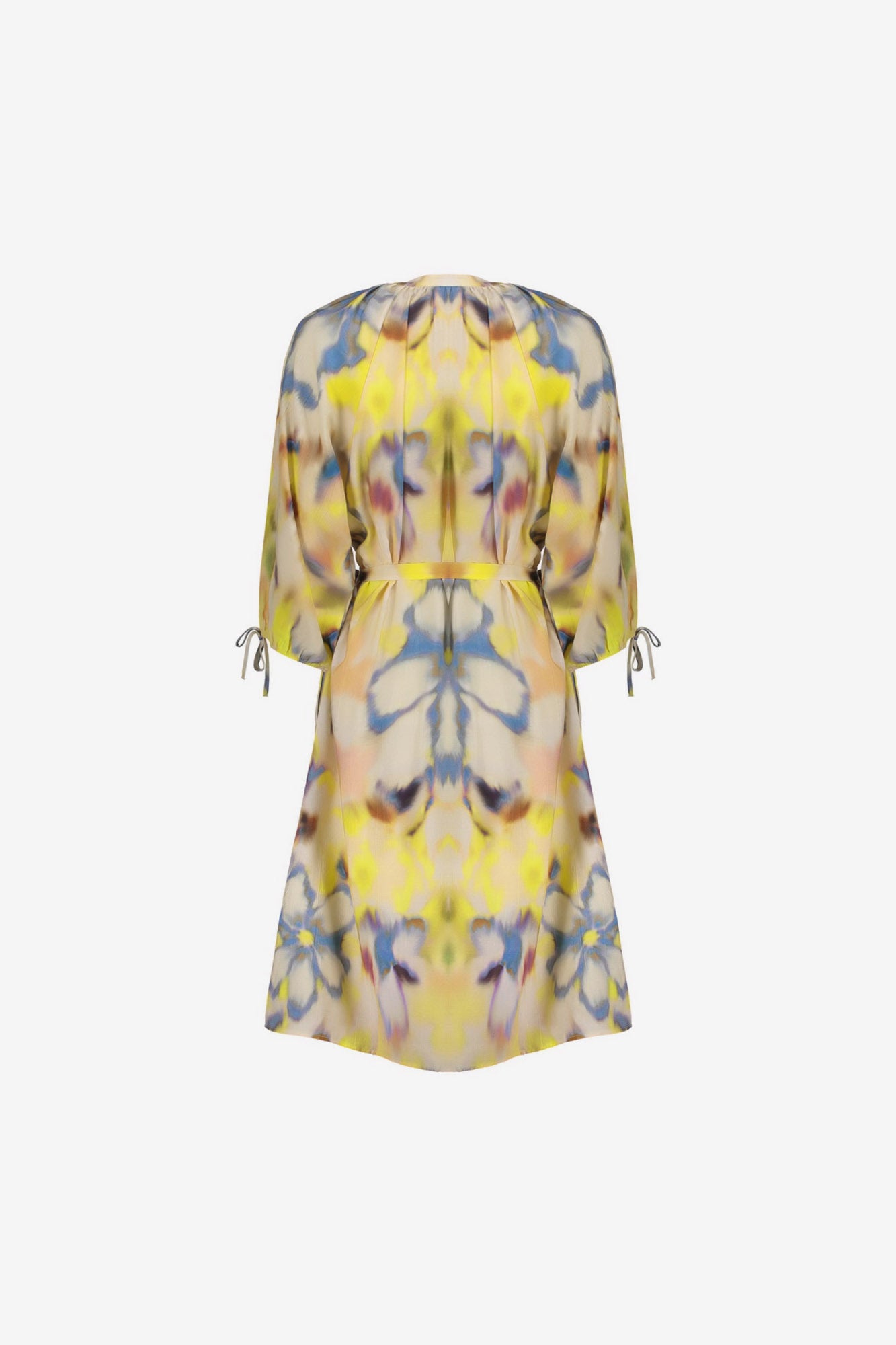 Geisha midi-dress met aquarel bloemendessin
