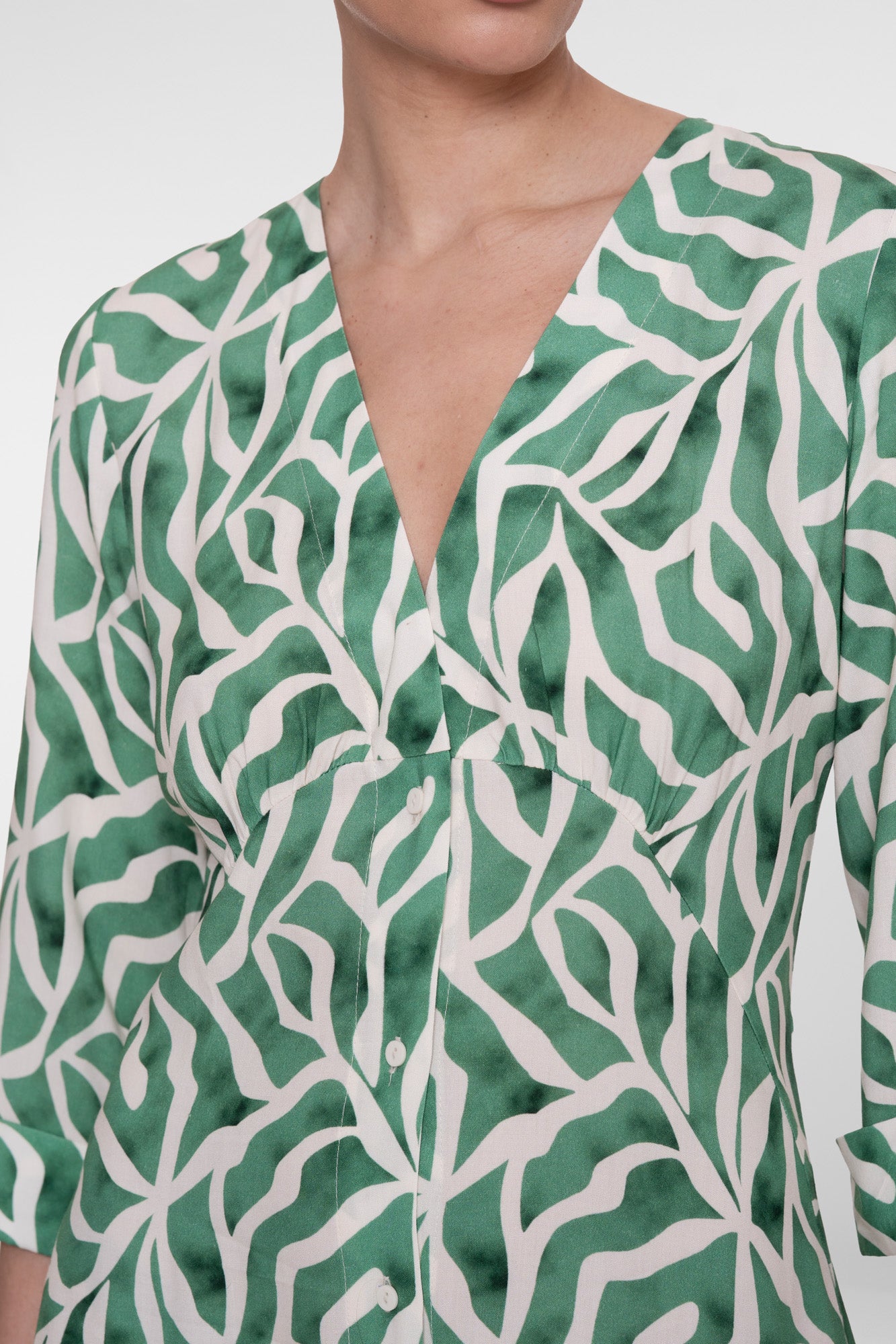 Geisha maxi jurk met print en V-hals