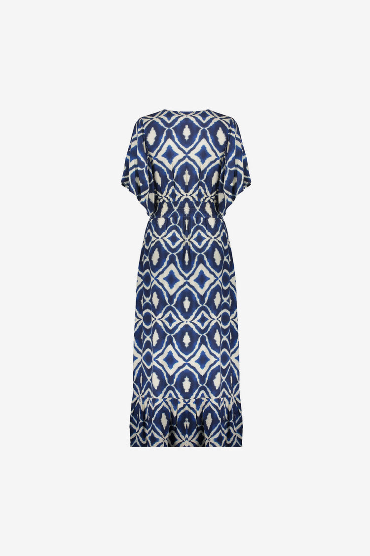 Geisha maxi jurk met V-hals en aztecprint