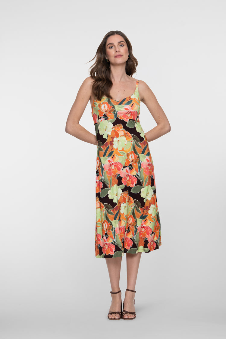Geisha jurk met tropische print