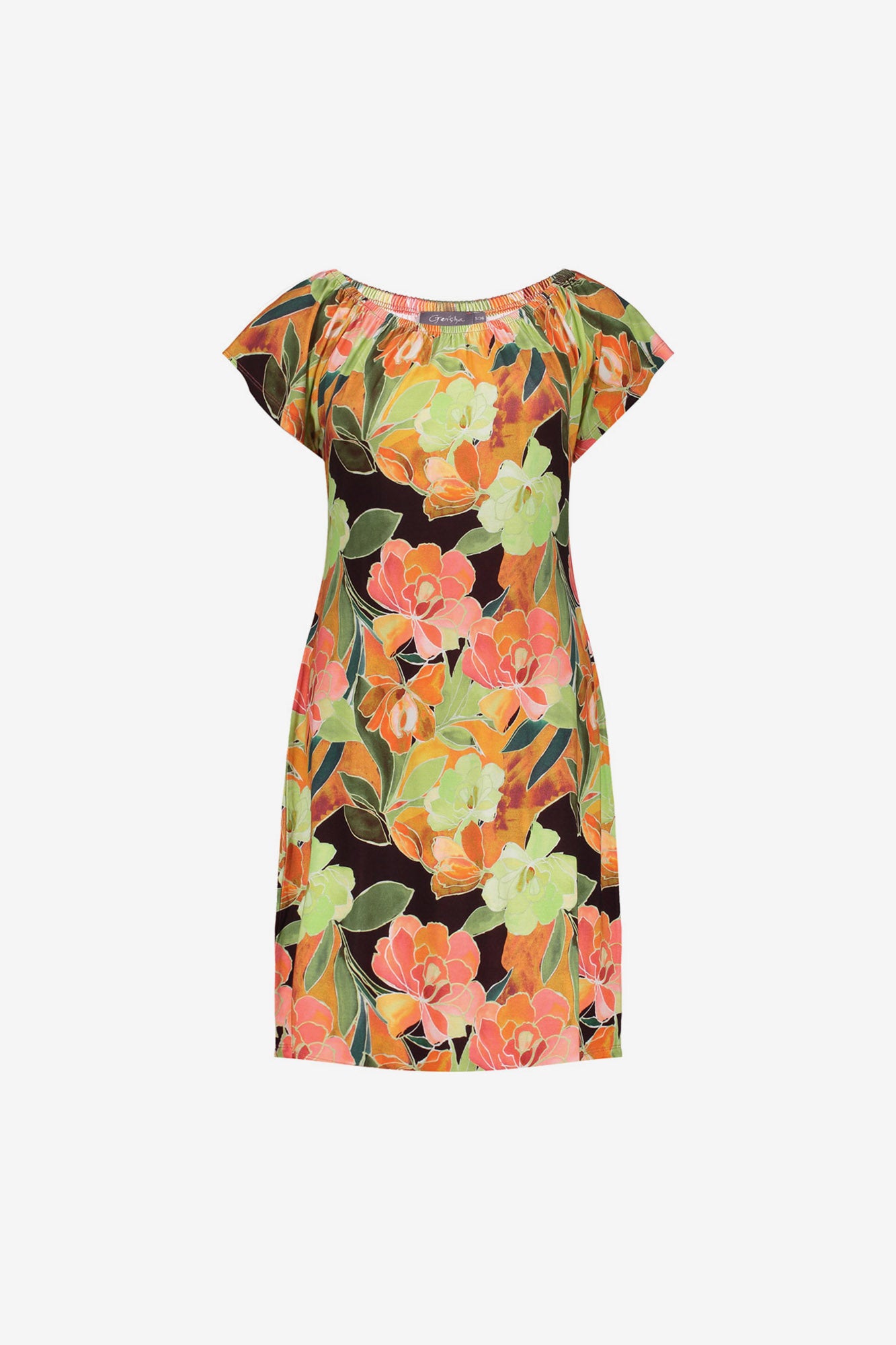 Geisha off shoulder jurk met print