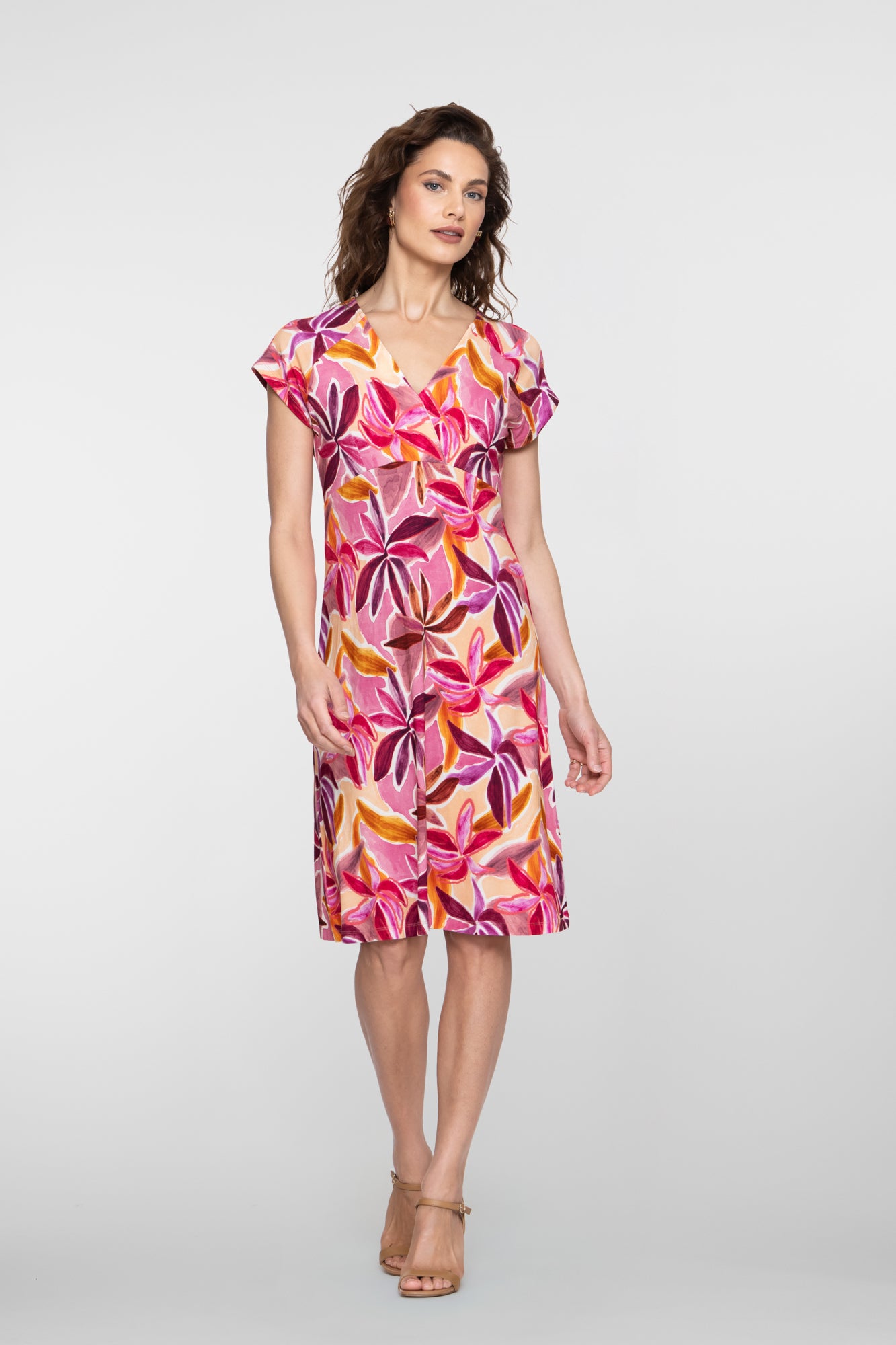 Geisha Tricot jurk met bloemprint