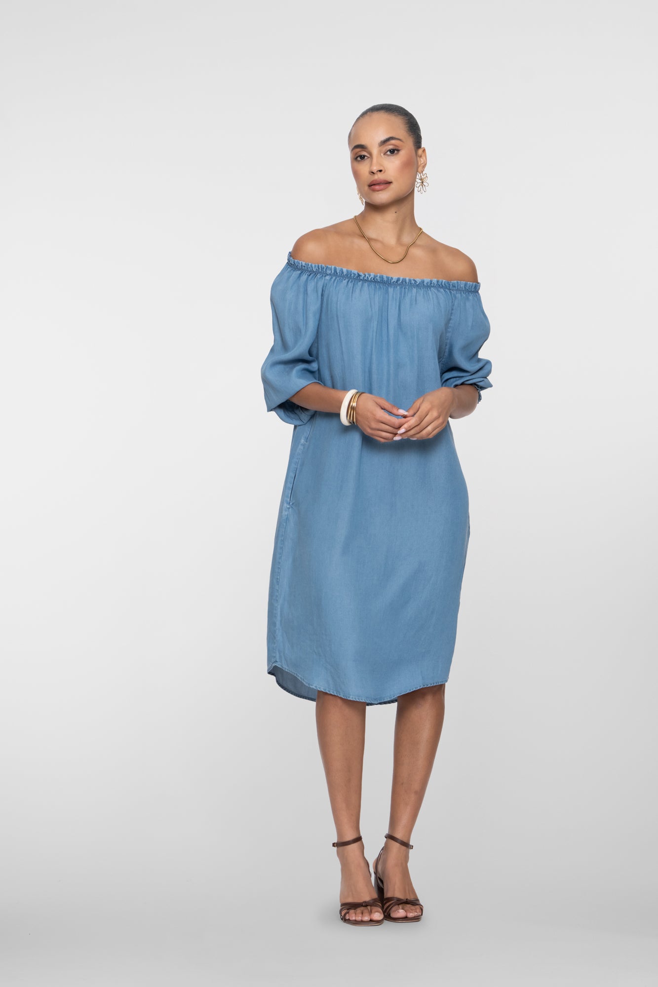 Geisha dames lyocell jurk off shoulder