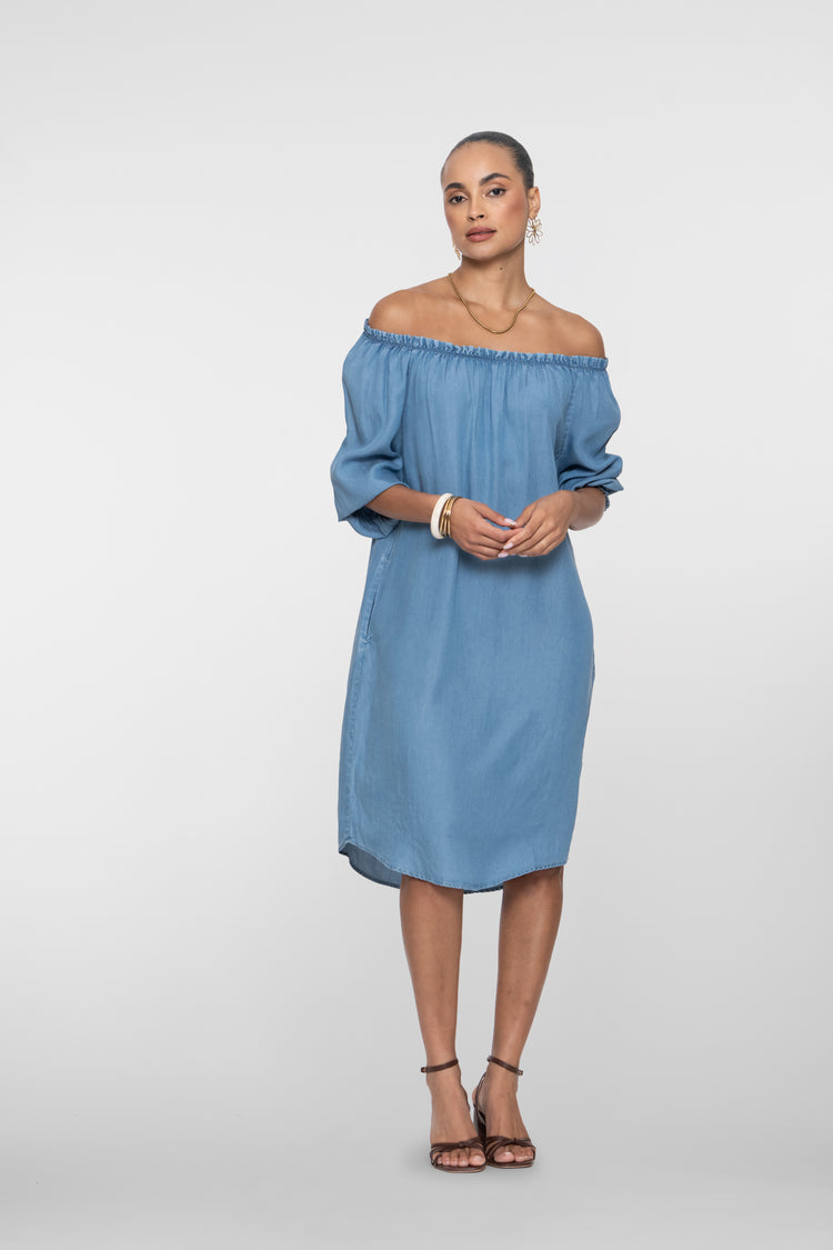 Geisha dames lyocell jurk off shoulder