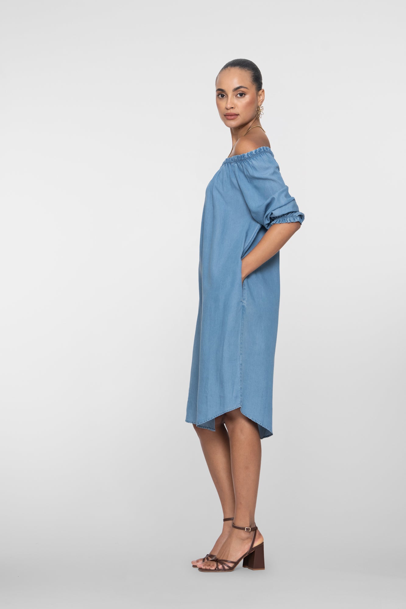 Geisha dames lyocell jurk off shoulder