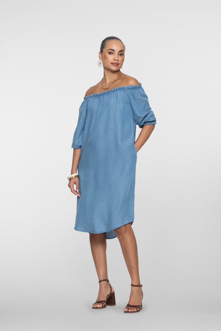 Geisha dames lyocell jurk off shoulder