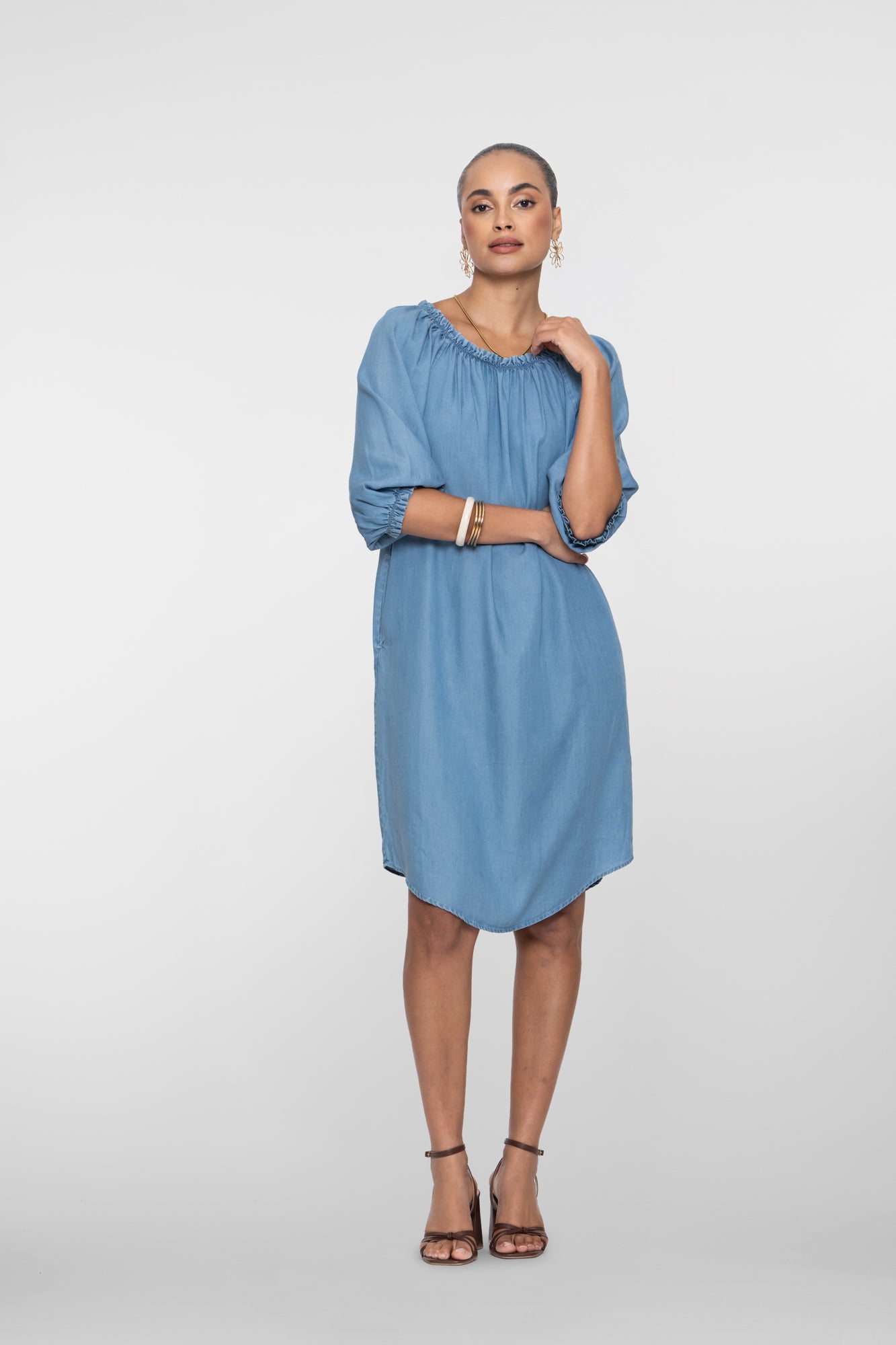 Geisha dames lyocell jurk off shoulder