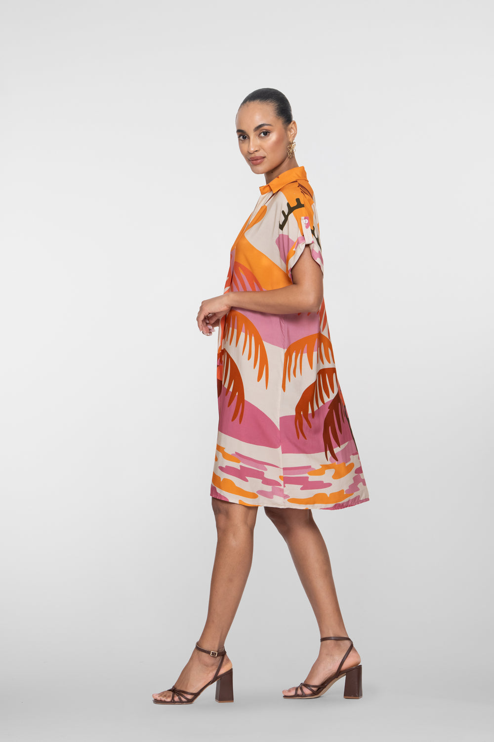 Geisha dames jurk met palmdessin