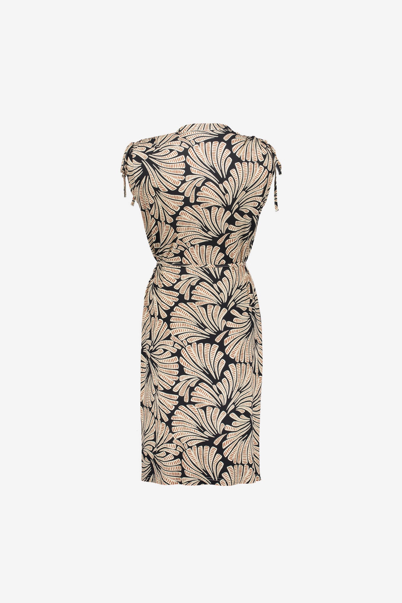 Geisha jurk met grafische print en strikceintuur
