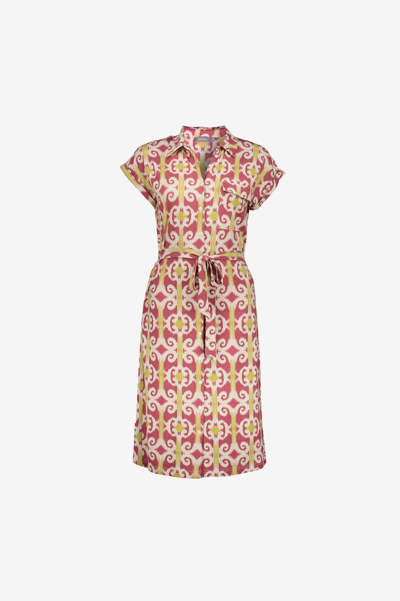 Geisha blousejurk met ikat print en strikceintuur