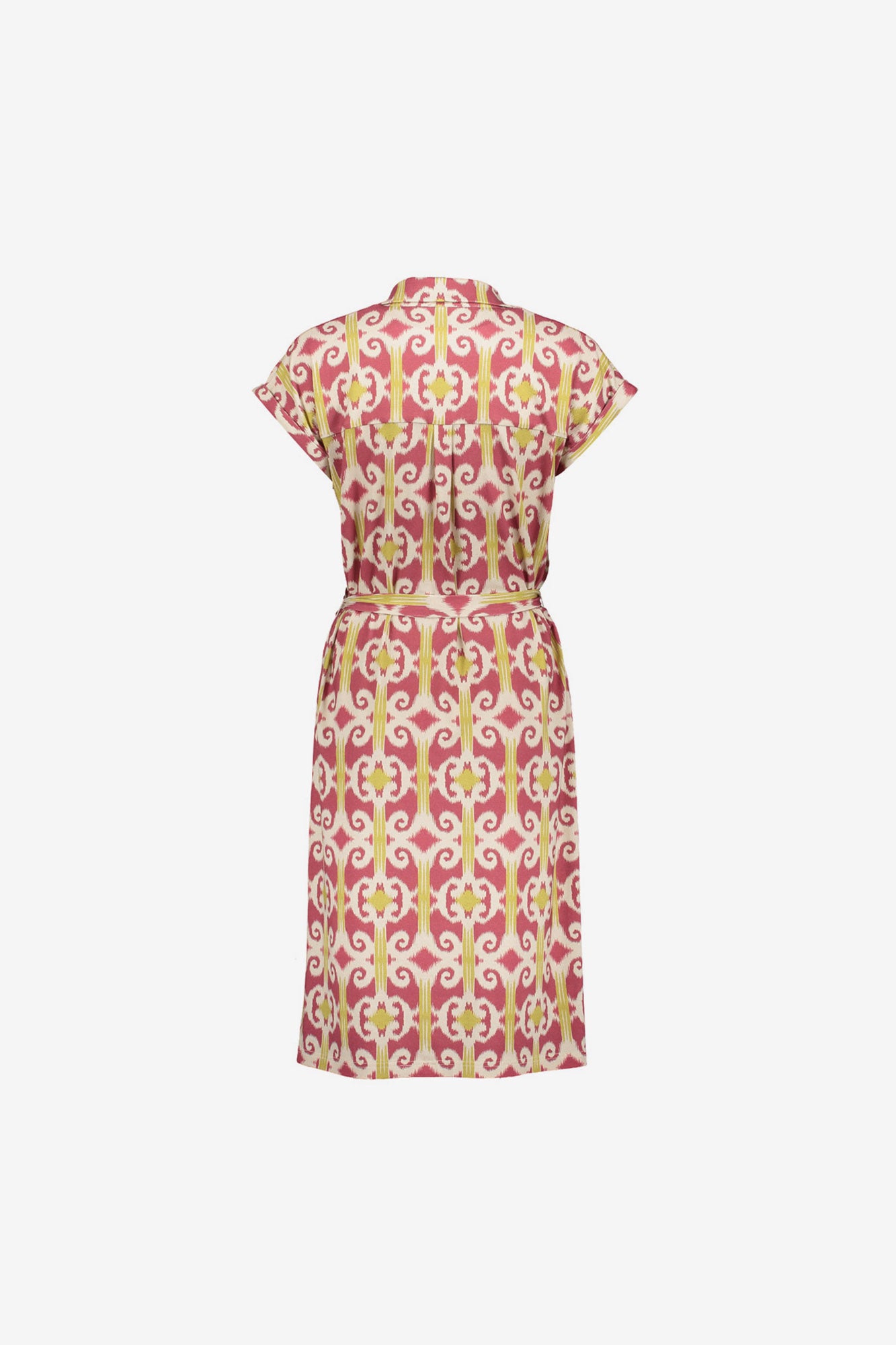 Geisha blousejurk met ikat print en strikceintuur