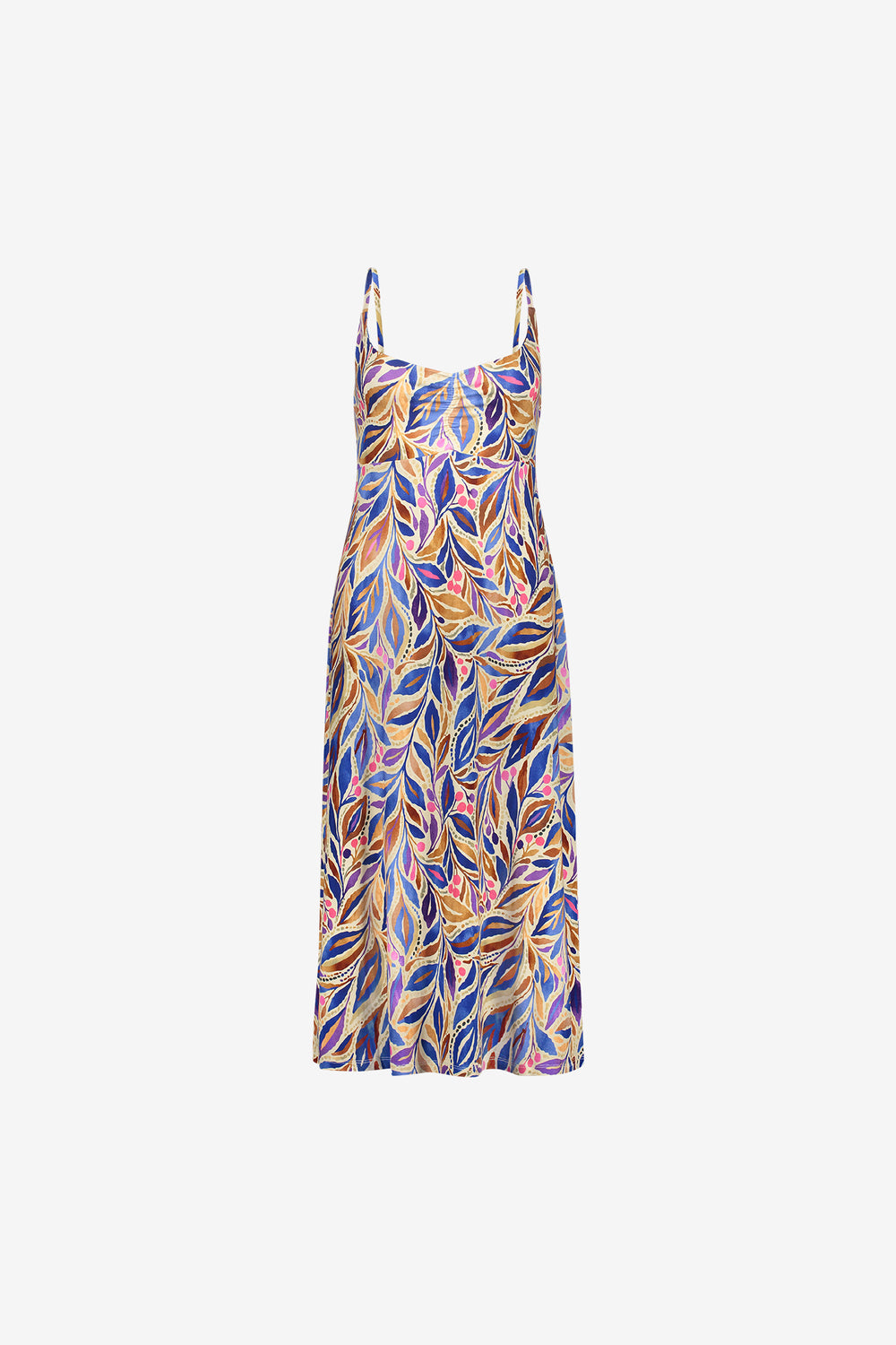 Geisha jurk met kleurrijke print en halslijn met plooival
