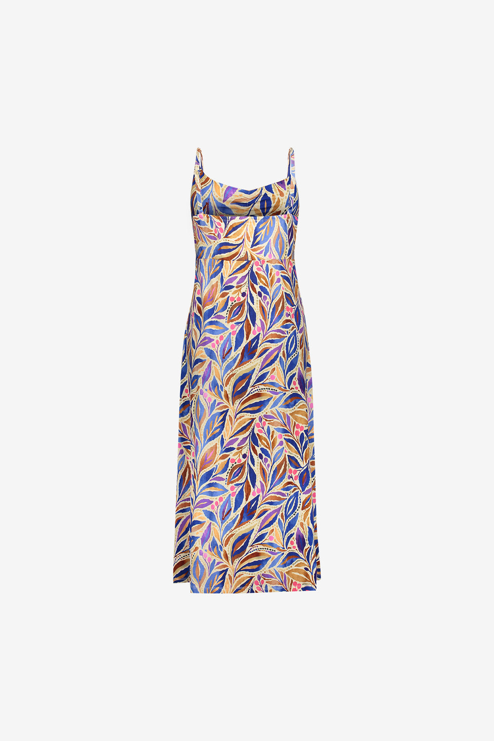 Geisha jurk met kleurrijke print en halslijn met plooival