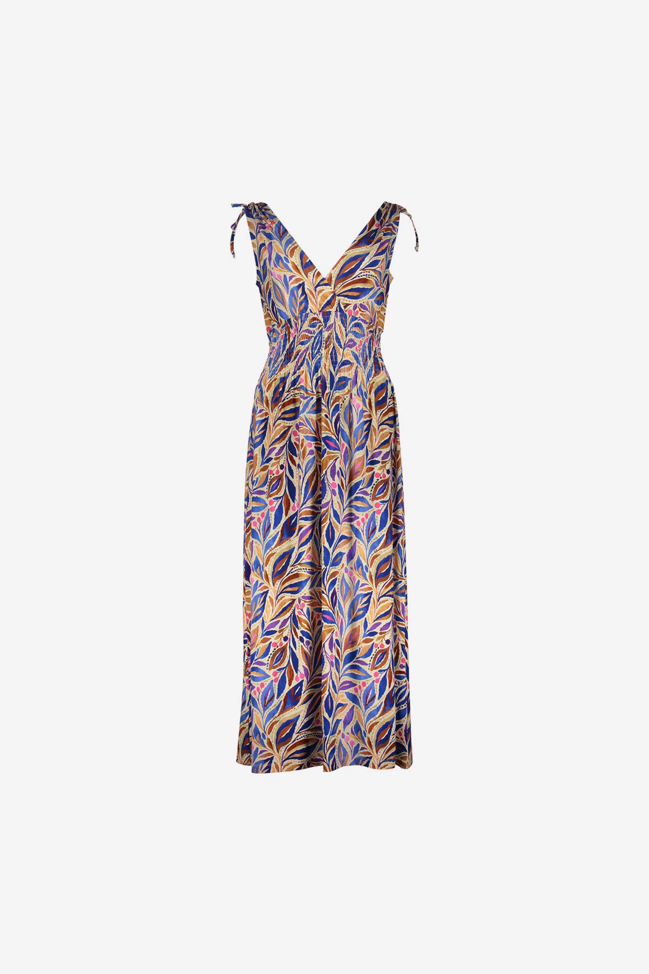 Geisha maxi jurk met overslag hals en strikjes detail