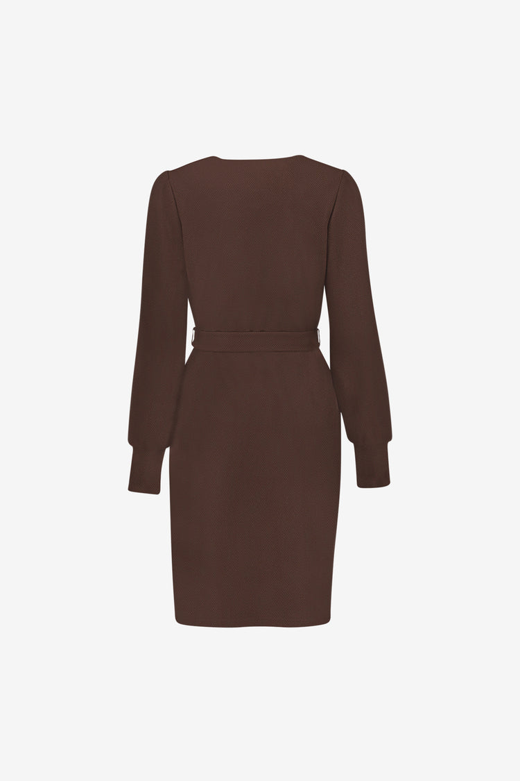 Geisha jurk met strikceintuur en elegante halslijn