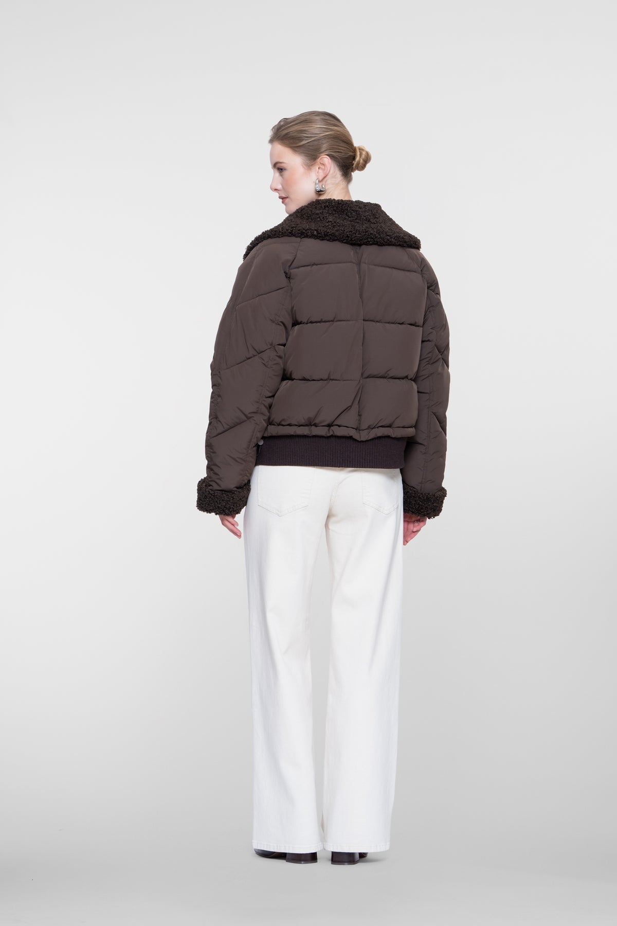 Geisha winterjas met teddykraag en teddy manchetten