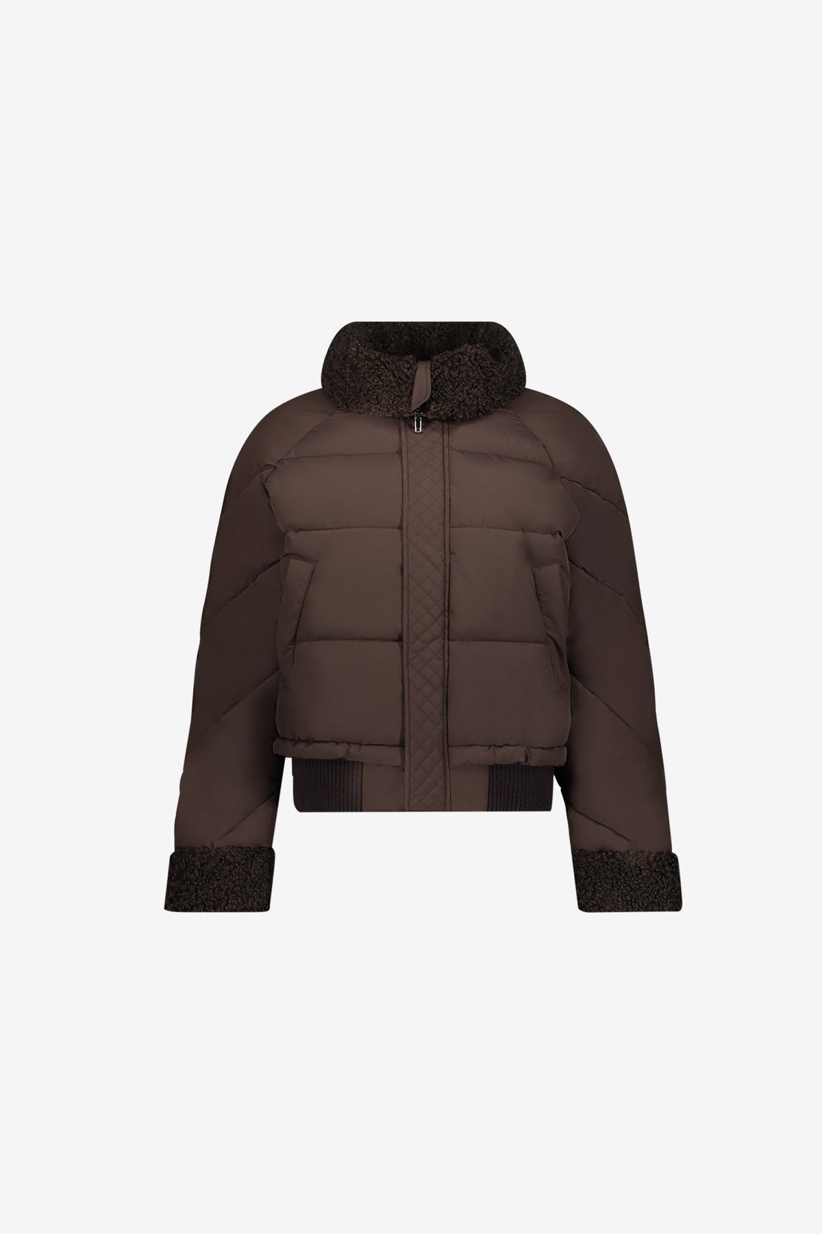 Geisha winterjas met teddykraag en teddy manchetten