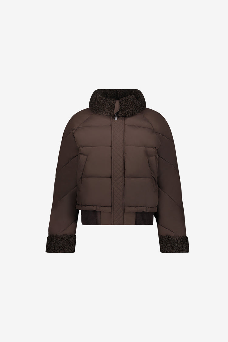 Geisha winterjas met teddykraag en teddy manchetten