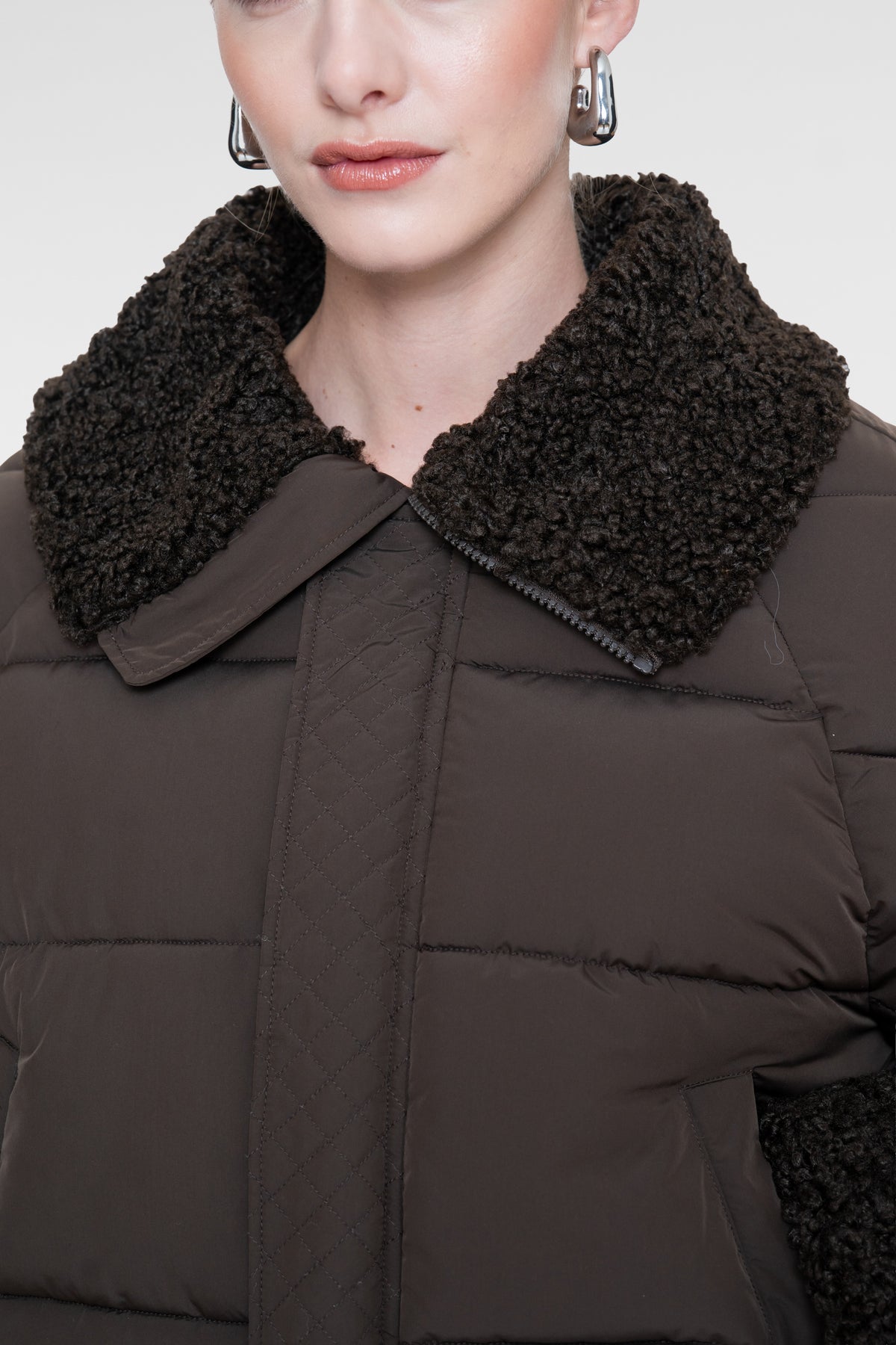 Geisha winterjas met teddykraag en teddy manchetten
