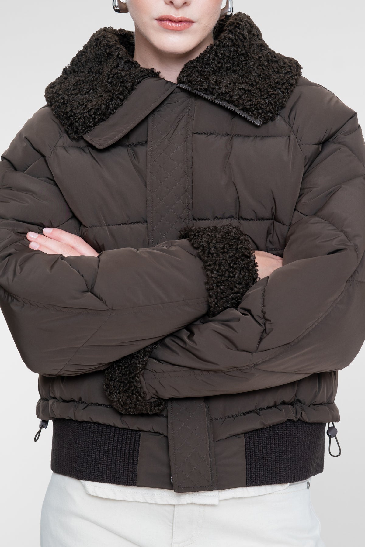 Geisha winterjas met teddykraag en teddy manchetten