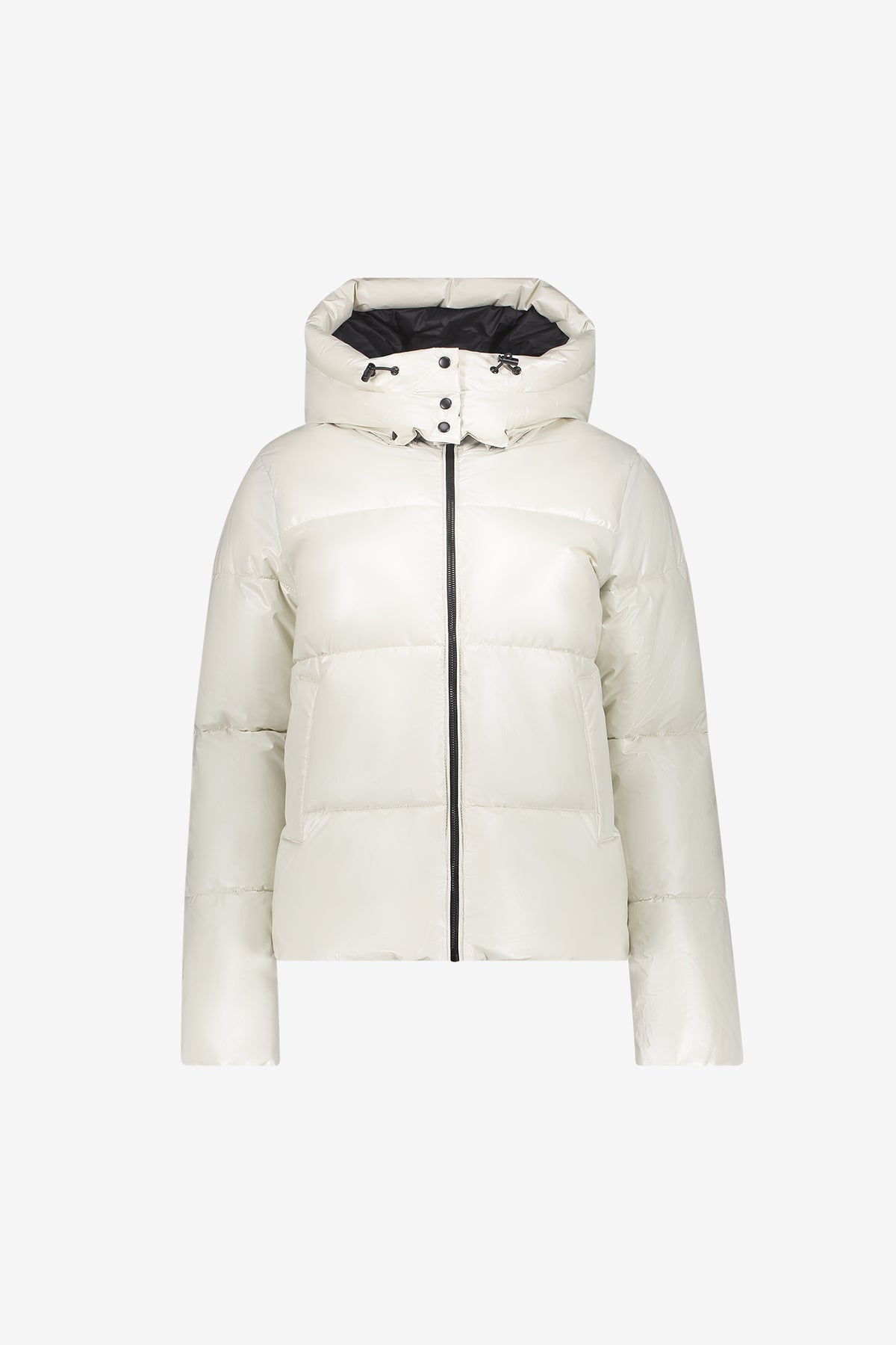 Geisha winterjas met opstaande capuchon en subtiele glans