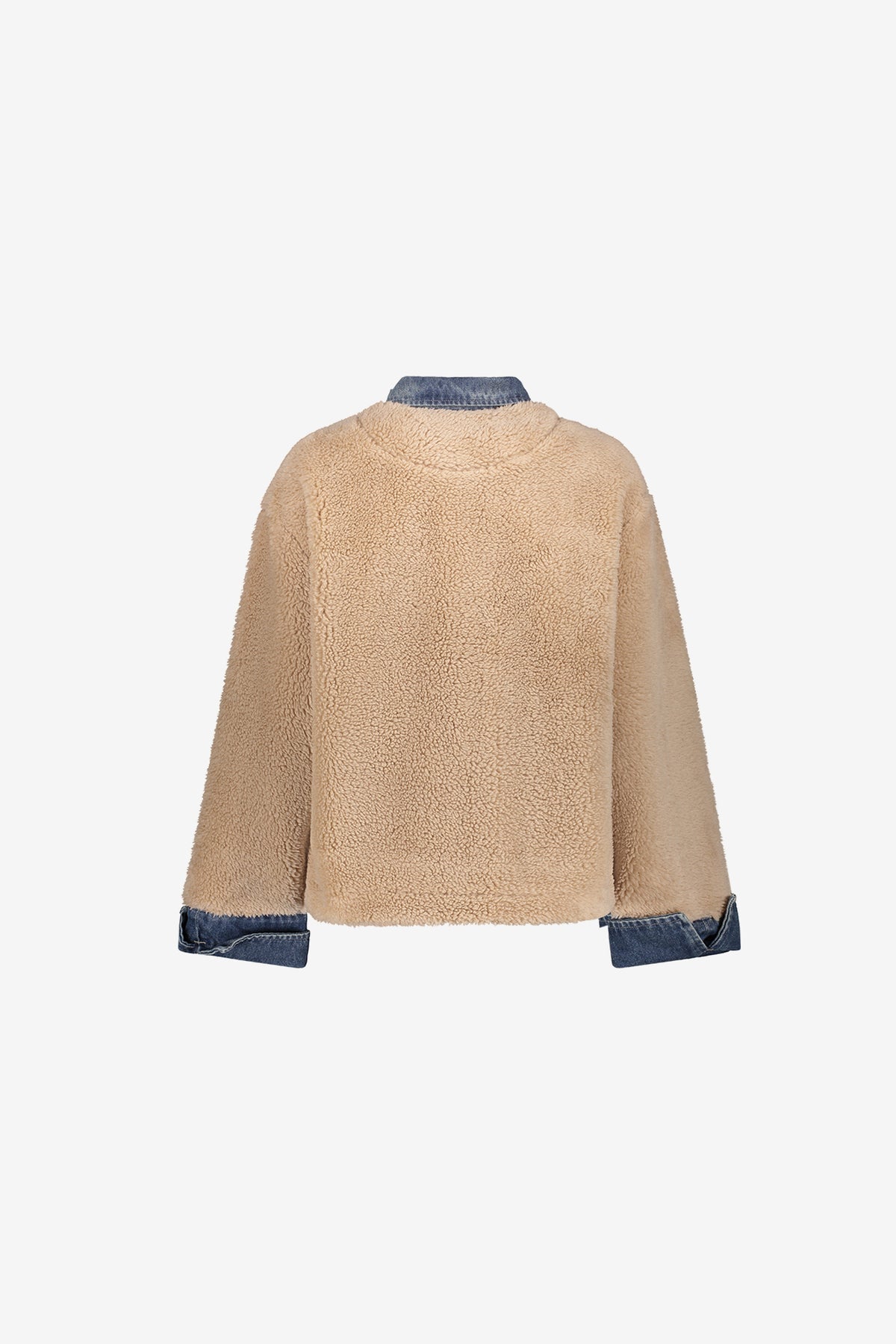 Geisha teddy jacket met denim