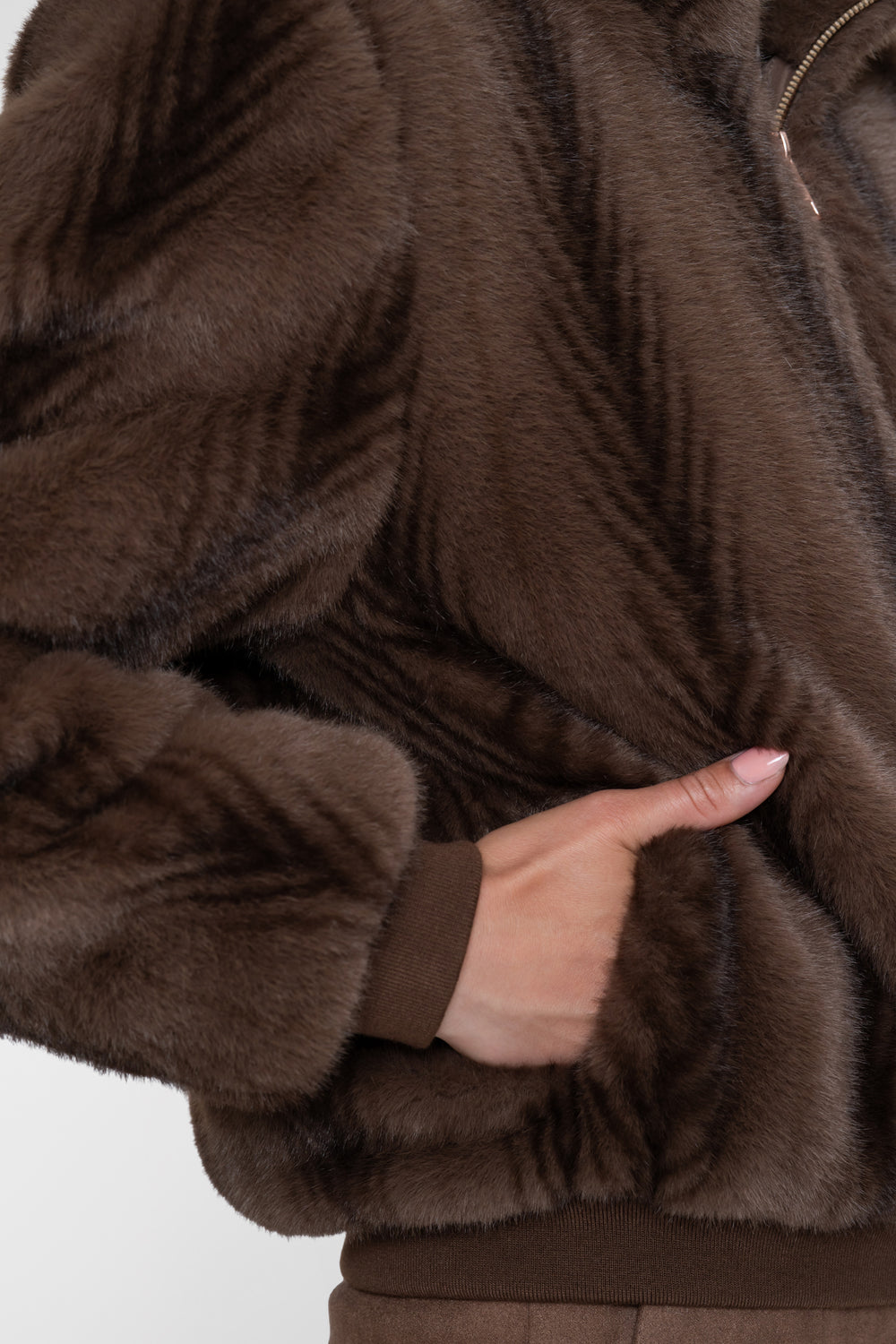 Geisha faux fur jas met dessin en zachte uitstraling