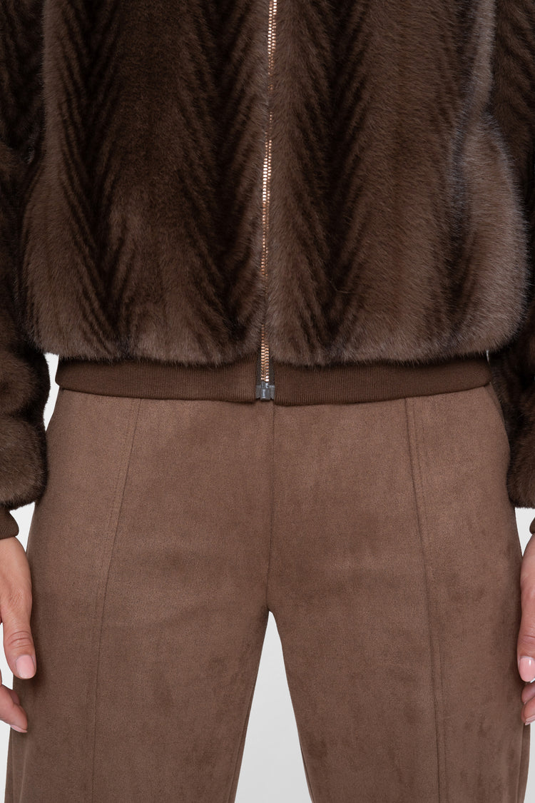 Geisha faux fur jas met dessin en zachte uitstraling