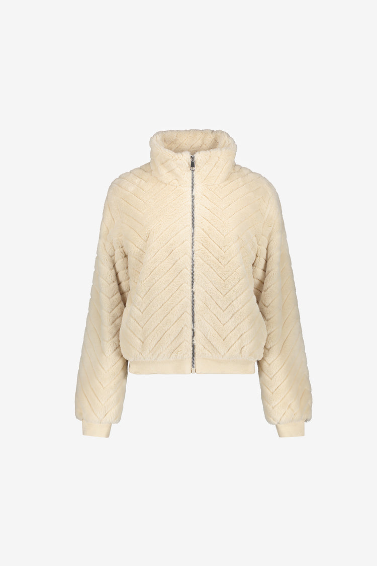 Geisha teddy jack met hoge kraag en zigzagpatroon