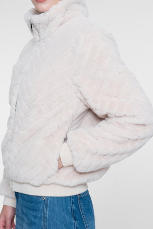 Geisha teddy jack met hoge kraag en zigzagpatroon