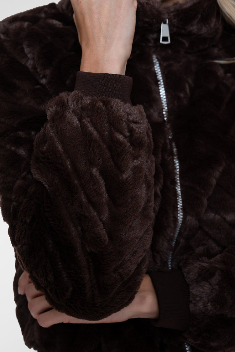 Geisha teddy jack met hoge kraag en zigzagpatroon
