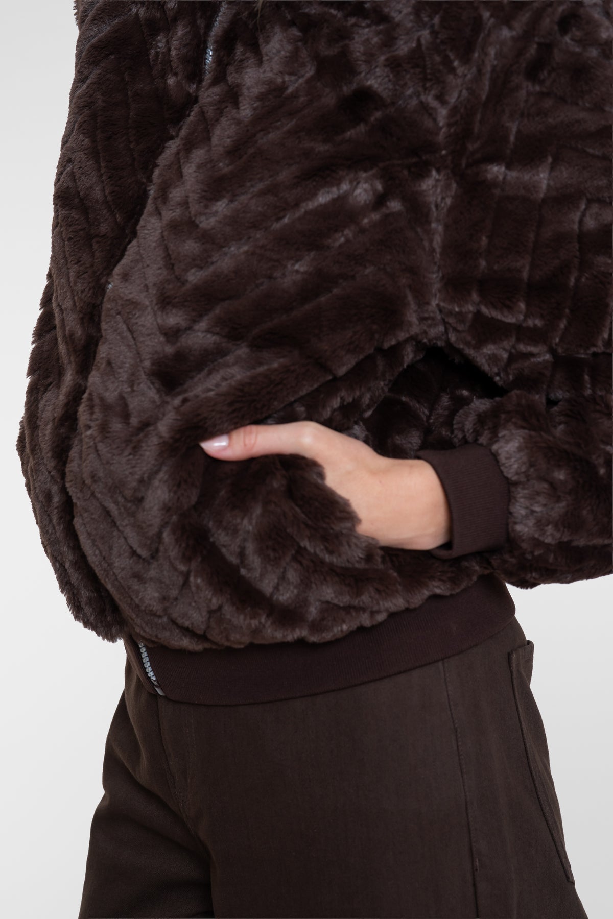 Geisha teddy jack met hoge kraag en zigzagpatroon