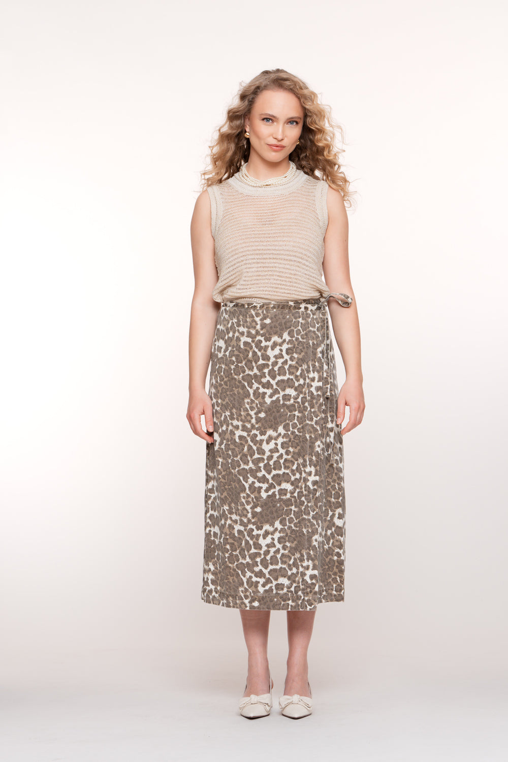 Geisha Fashion dames luipaardrok met strikdetail