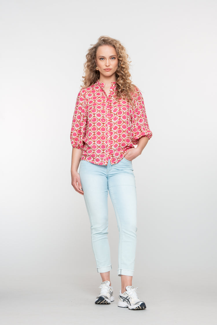 Geisha dames blouse met tilemotief