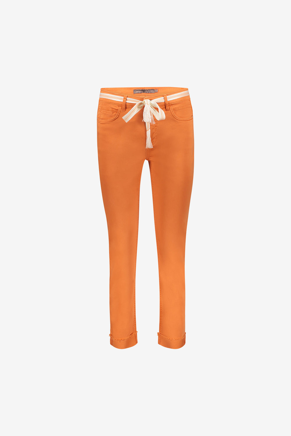 Geisha 7/8 jeans omgeslagen broekspijpen oranje
