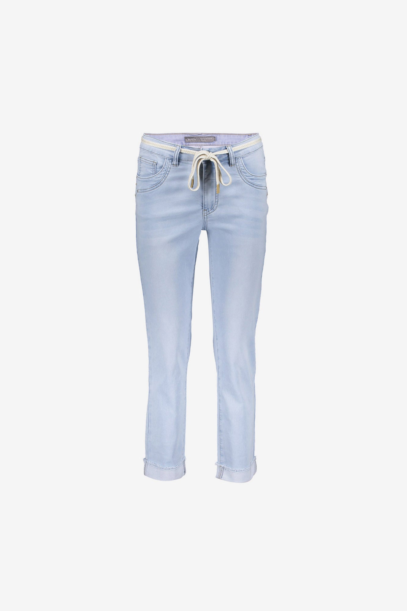 Geisha 7/8 jeans omgeslagen broekspijpen stonebleach denim